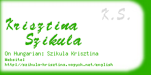 krisztina szikula business card